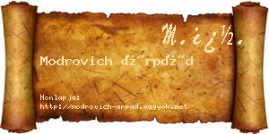 Modrovich Árpád névjegykártya